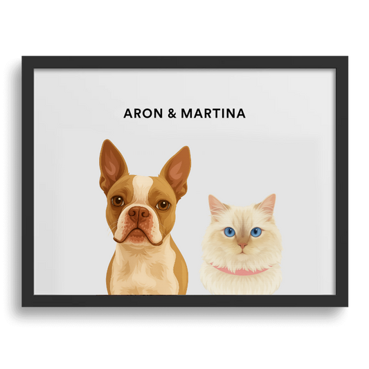 Retrato Personalizado 2 Peluditos