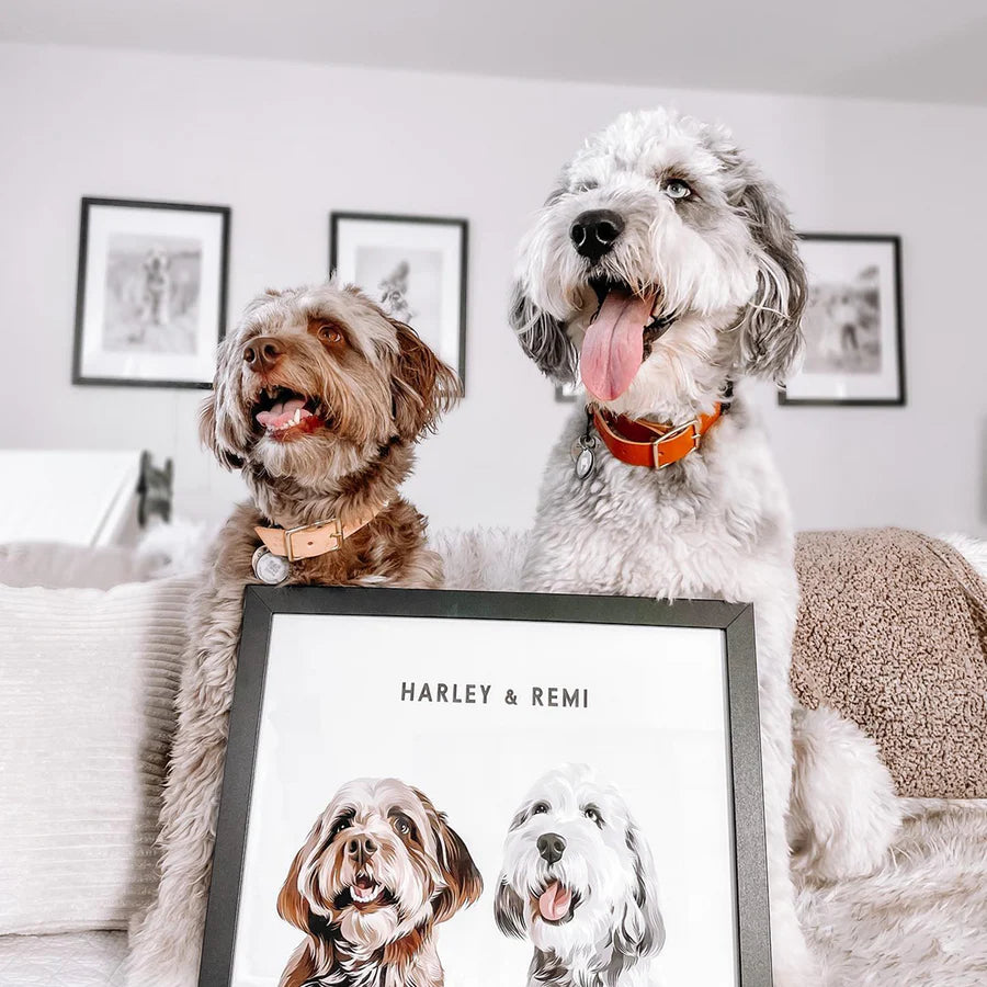 Retrato Personalizado 2 Peluditos