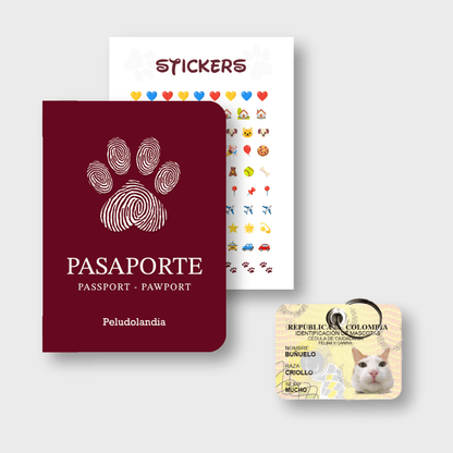 Mini Cédula + Pasaporte Para Mascotas - Peludolandia